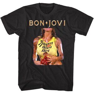 Bon Jovi Slippery When Wet Girl Cover T Shirt Rock Band Music Graphic Fan Gift